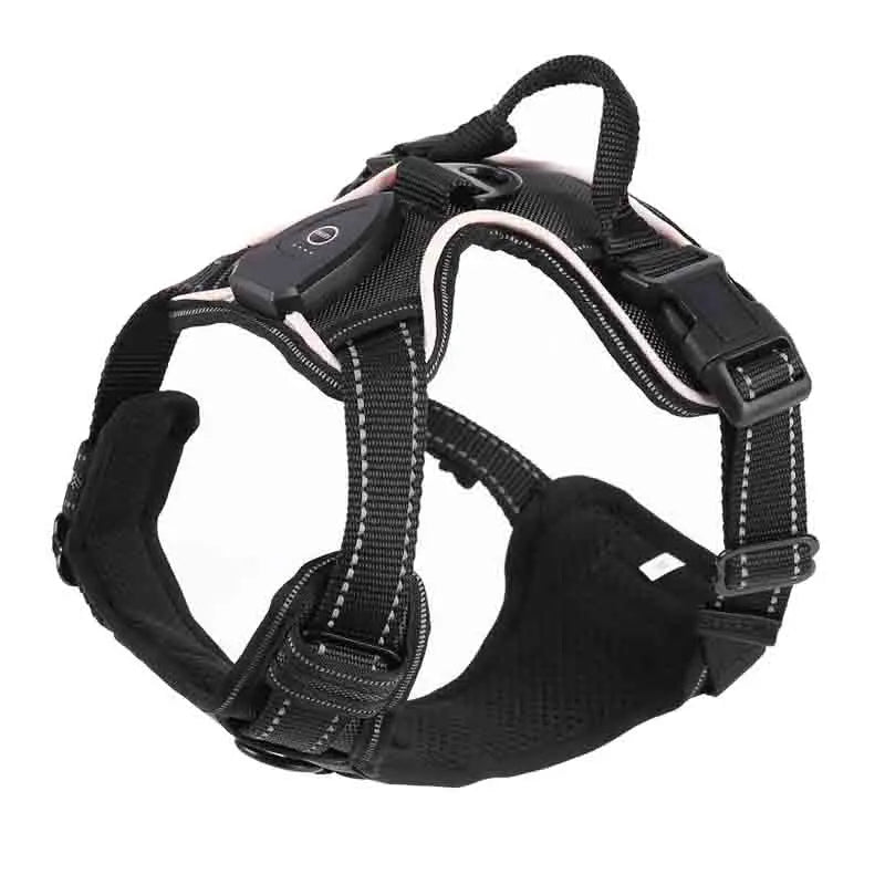 Adjustable Dog Harness Vest Glowing Soft Breathable Led Light Up Dog Harness Pet Harness Leash For Small Medium Large Dogs