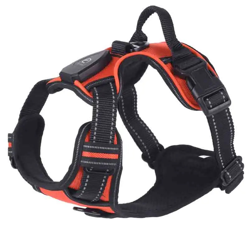 Adjustable Dog Harness Vest Glowing Soft Breathable Led Light Up Dog Harness Pet Harness Leash For Small Medium Large Dogs