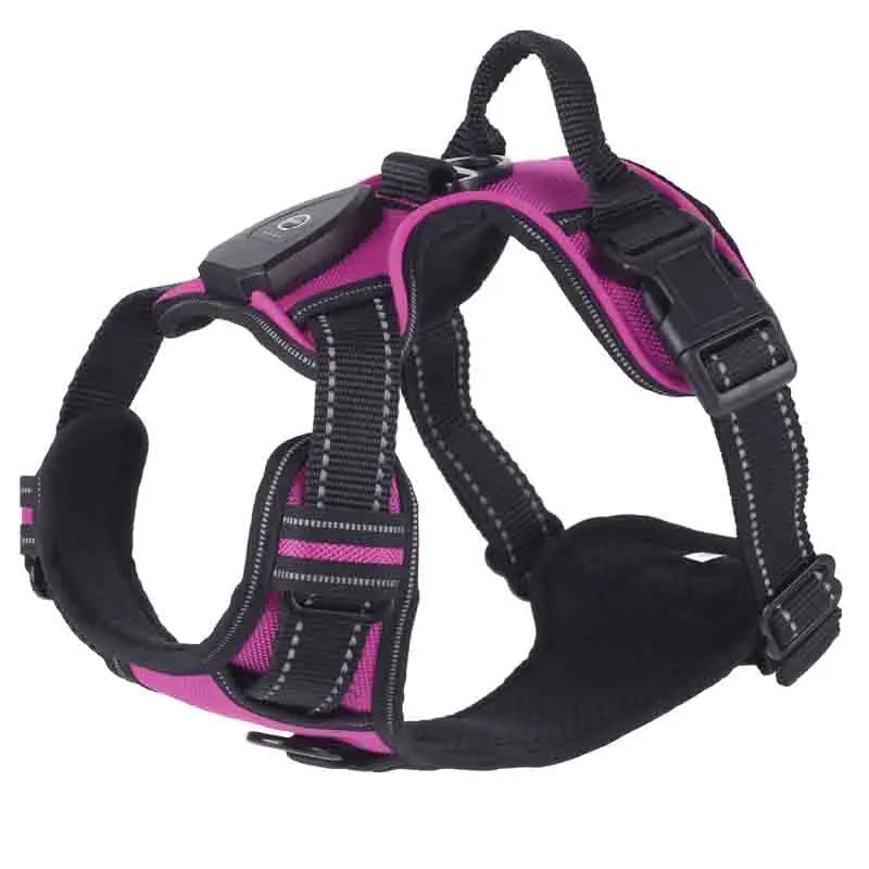Adjustable Dog Harness Vest Glowing Soft Breathable Led Light Up Dog Harness Pet Harness Leash For Small Medium Large Dogs