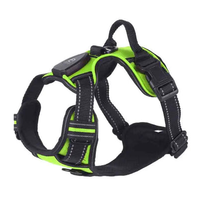 Adjustable Dog Harness Vest Glowing Soft Breathable Led Light Up Dog Harness Pet Harness Leash For Small Medium Large Dogs