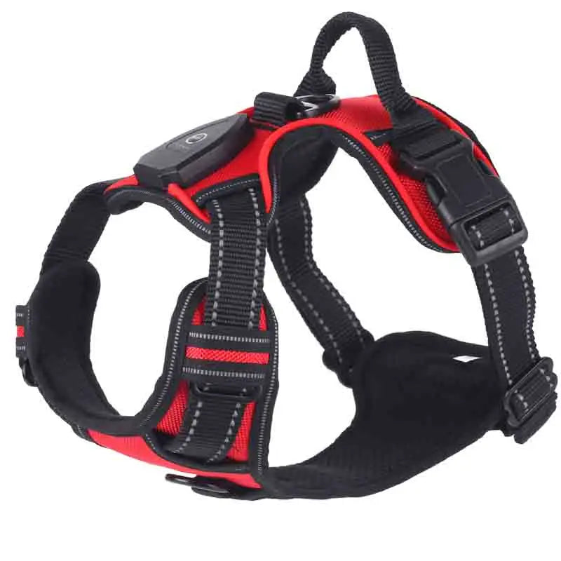 Adjustable Dog Harness Vest Glowing Soft Breathable Led Light Up Dog Harness Pet Harness Leash For Small Medium Large Dogs