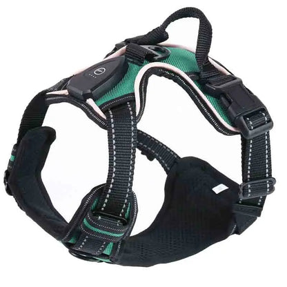 Adjustable Dog Harness Vest Glowing Soft Breathable Led Light Up Dog Harness Pet Harness Leash For Small Medium Large Dogs