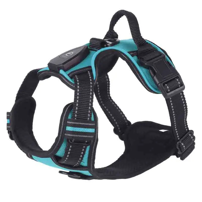 Adjustable Dog Harness Vest Glowing Soft Breathable Led Light Up Dog Harness Pet Harness Leash For Small Medium Large Dogs