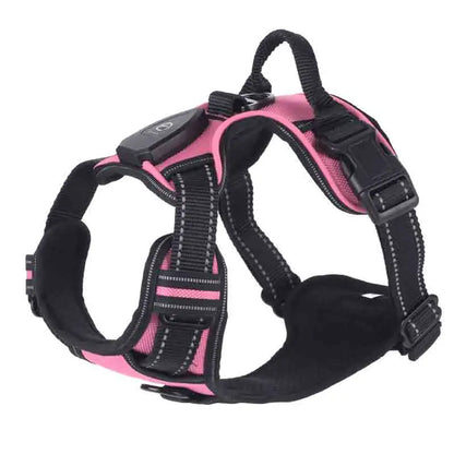 Adjustable Dog Harness Vest Glowing Soft Breathable Led Light Up Dog Harness Pet Harness Leash For Small Medium Large Dogs